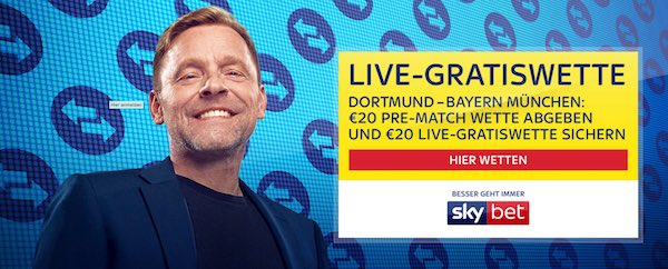 Sky Bet spendiert 20€ Guthaben für eine Dortmund - Bayern ...