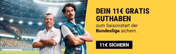 Die Bundesliga ist wieder da und Interwetten hat 11€ gratis Guthaben im Gepäck