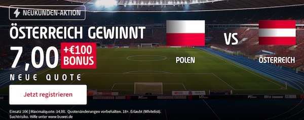 Wette mit 250% besseren Tipico Quoten auf Polen vs. Österreich